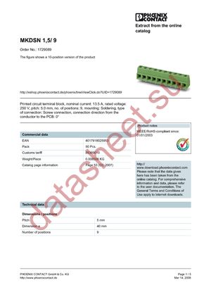 1729089 datasheet  